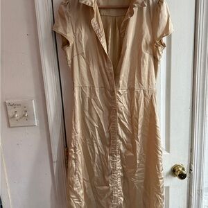 Elegant Cream Button-Down Dress